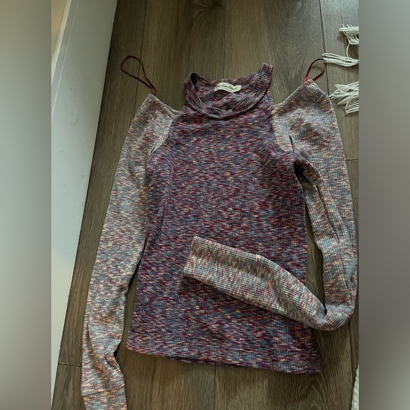 NWOT We The Free Womens Out Of Control Top Multicolor Cold Shoulder Speckled - Picture 4 of 7